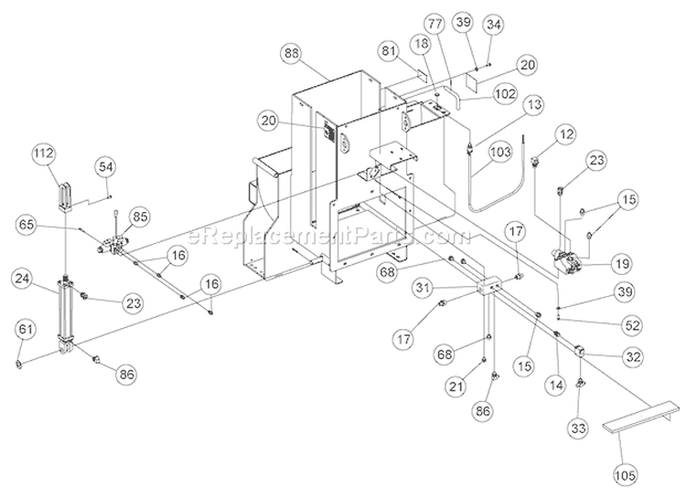 FeedáRolleráHousing Diagram and Parts List for CH123DH 7812086 Bear Cat Chipper Shredder